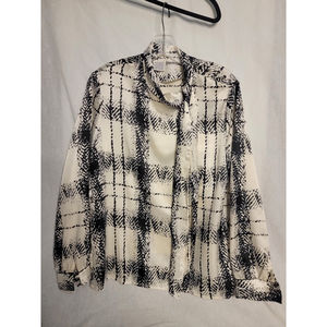Vintage Personal Polyester Blouse neck tie and button shoulder Womens 12